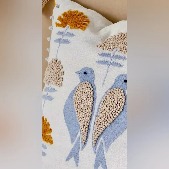 Anthropologie 18x18 lovebird pillow - Picture 3 of 6